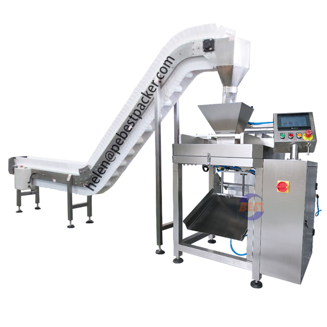 Hand Filling Semi-Automatic Packing Machine System with Buckets Elevator Conveyor by HDPE LDPE tube film